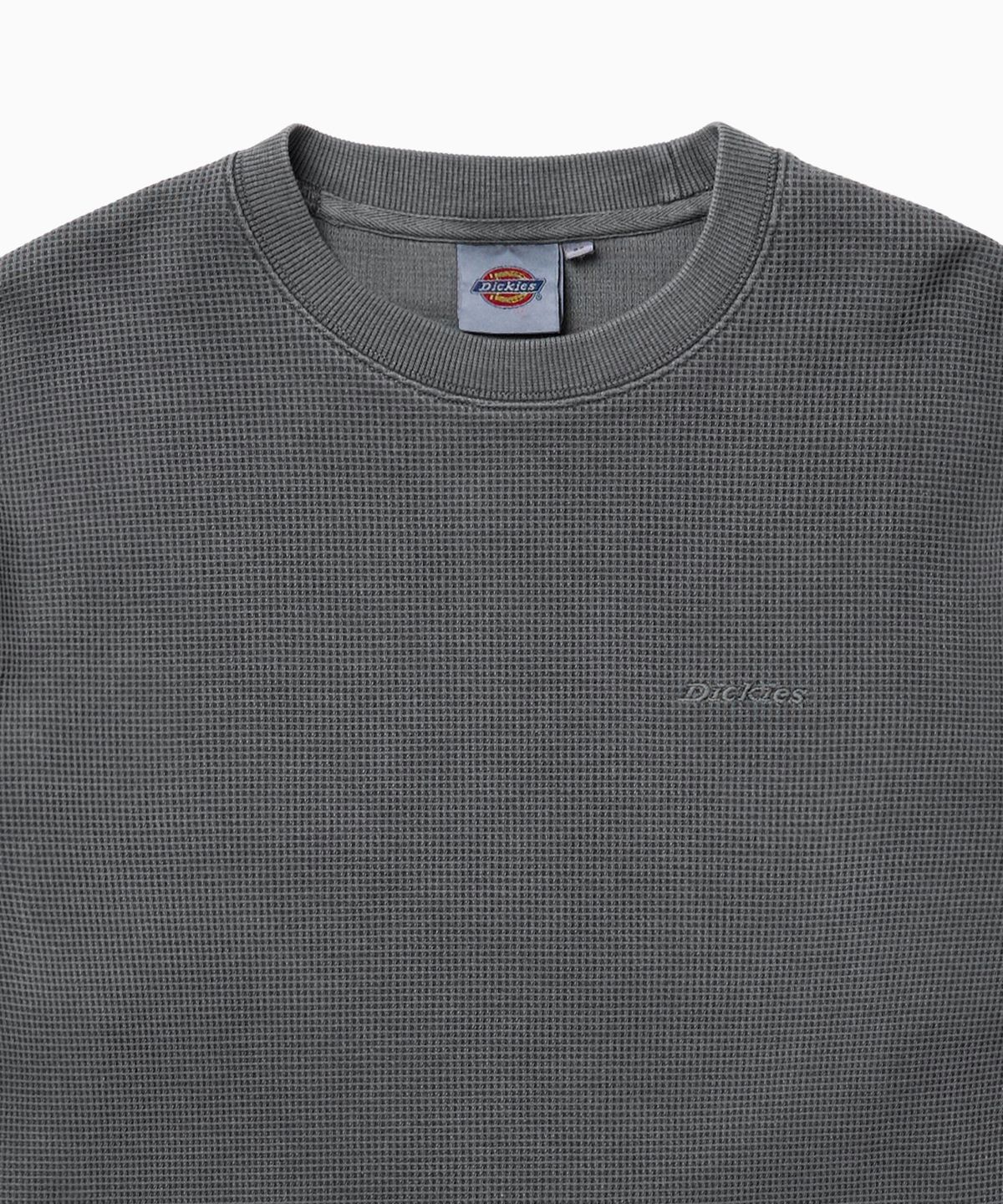 디키즈(DICKIES) 백 모노 로고 와플 롱슬리브 Charcoal