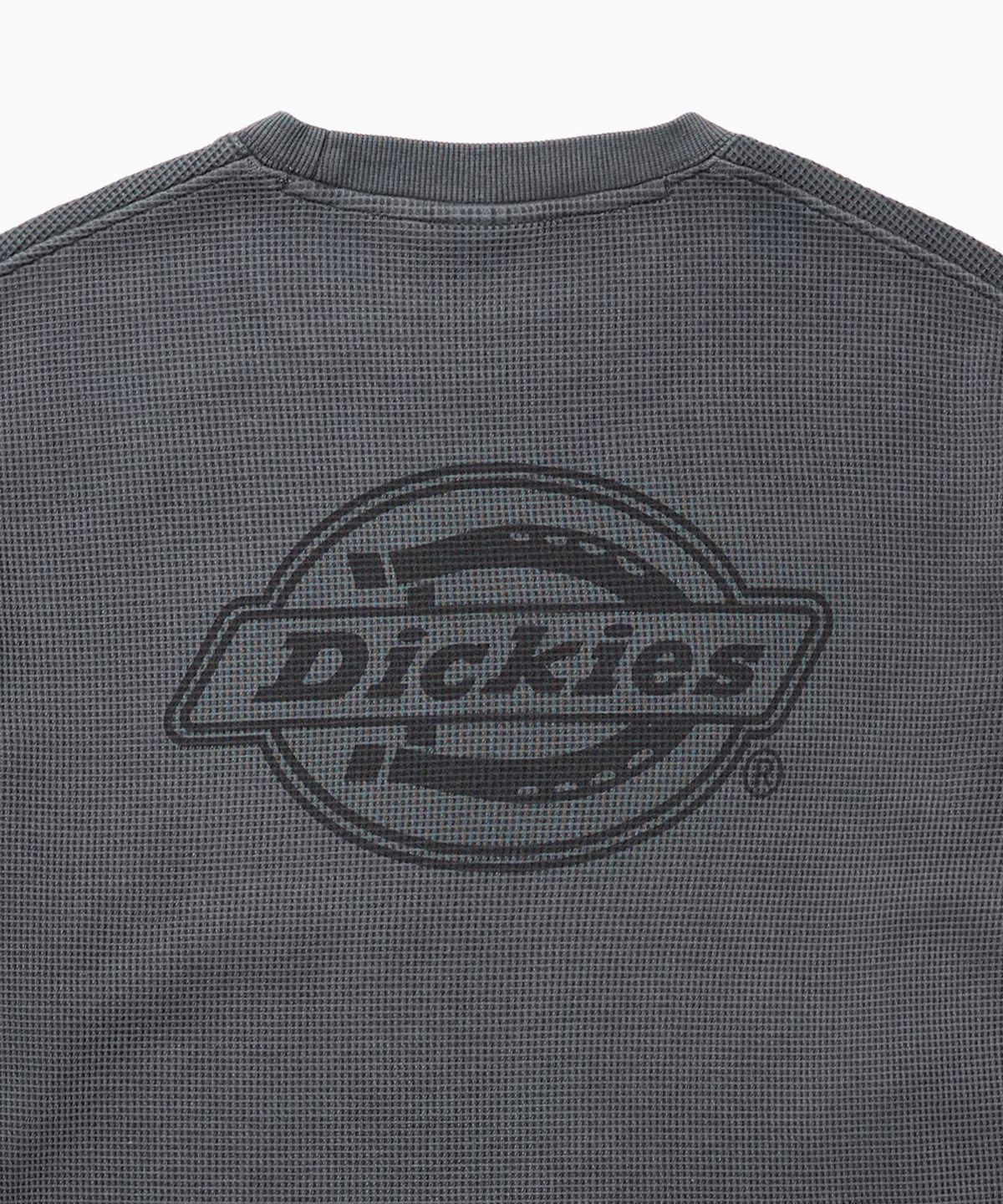 디키즈(DICKIES) 백 모노 로고 와플 롱슬리브 Charcoal