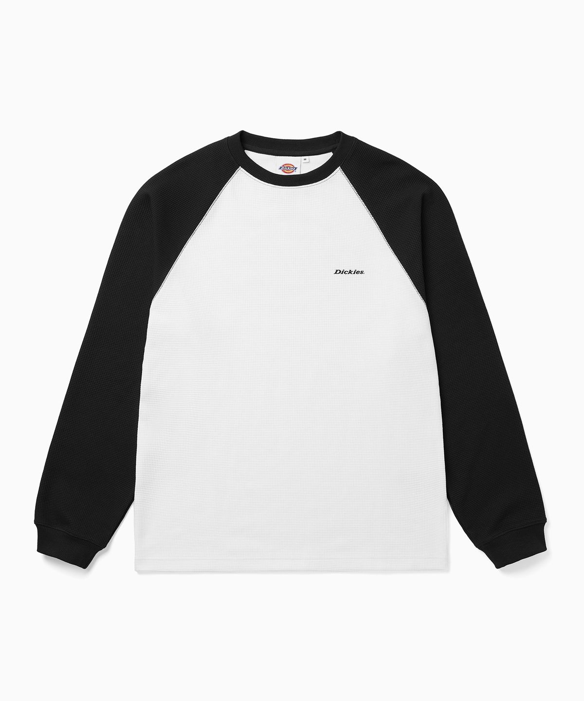 디키즈(DICKIES) 백 모노 로고 와플 래글런 롱슬리브 Black