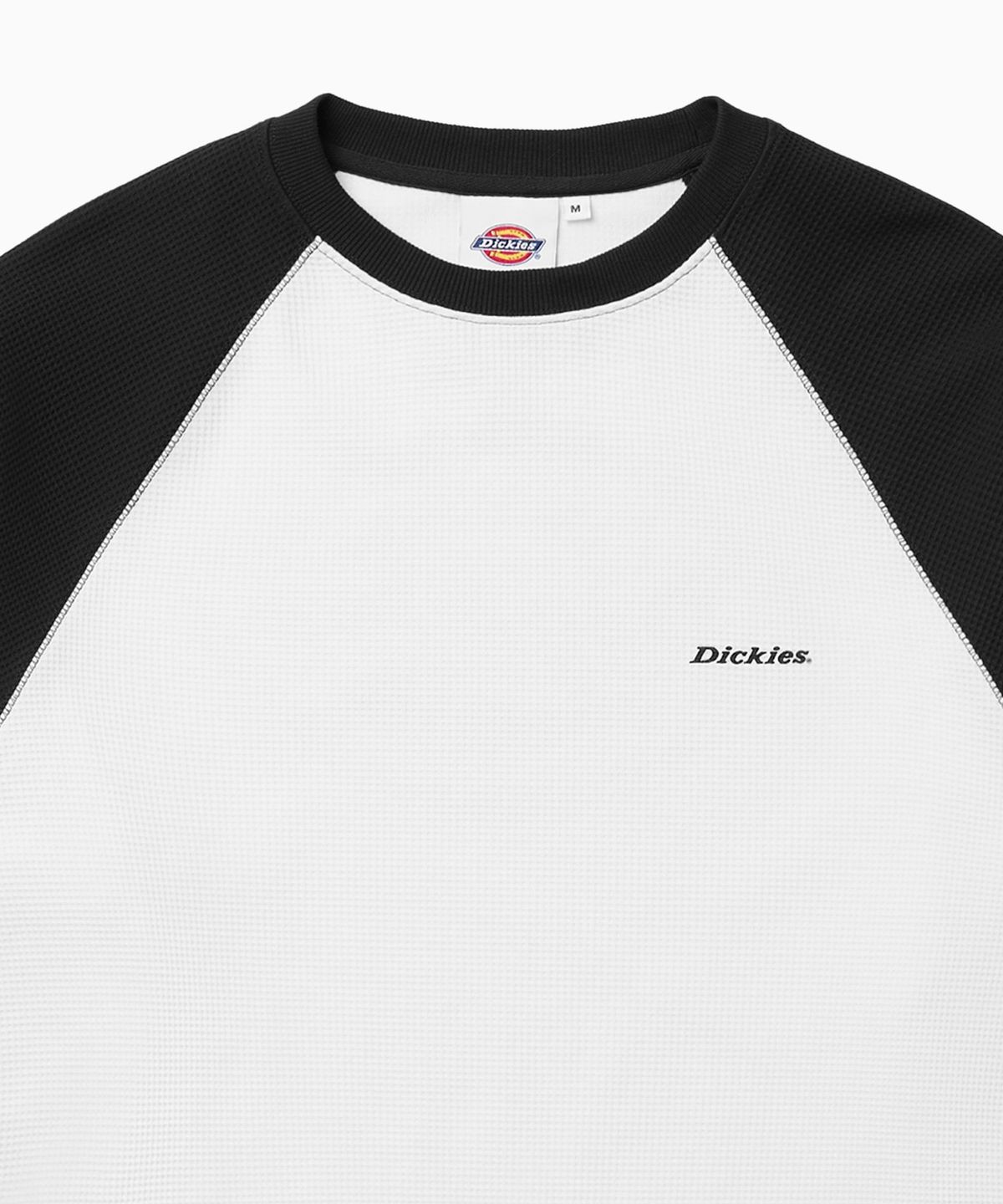 디키즈(DICKIES) 백 모노 로고 와플 래글런 롱슬리브 Black