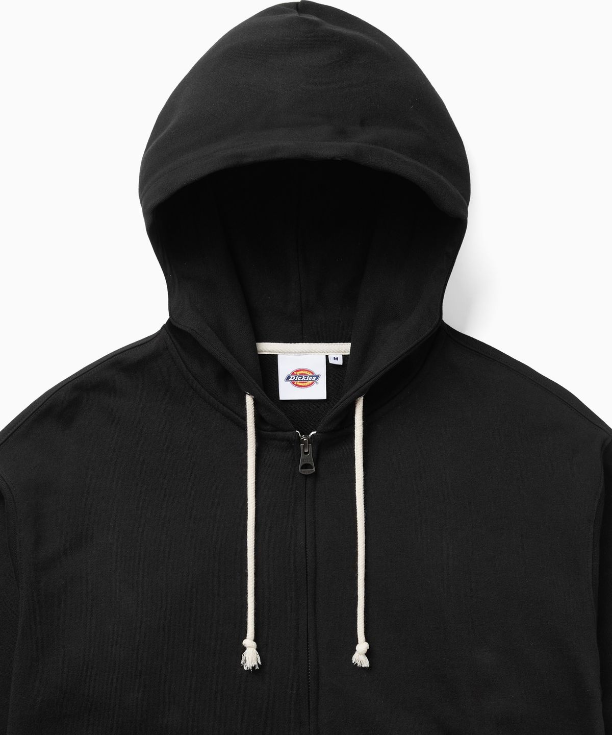 디키즈(DICKIES) 베이직 세미 크롭 집업 후디 Black