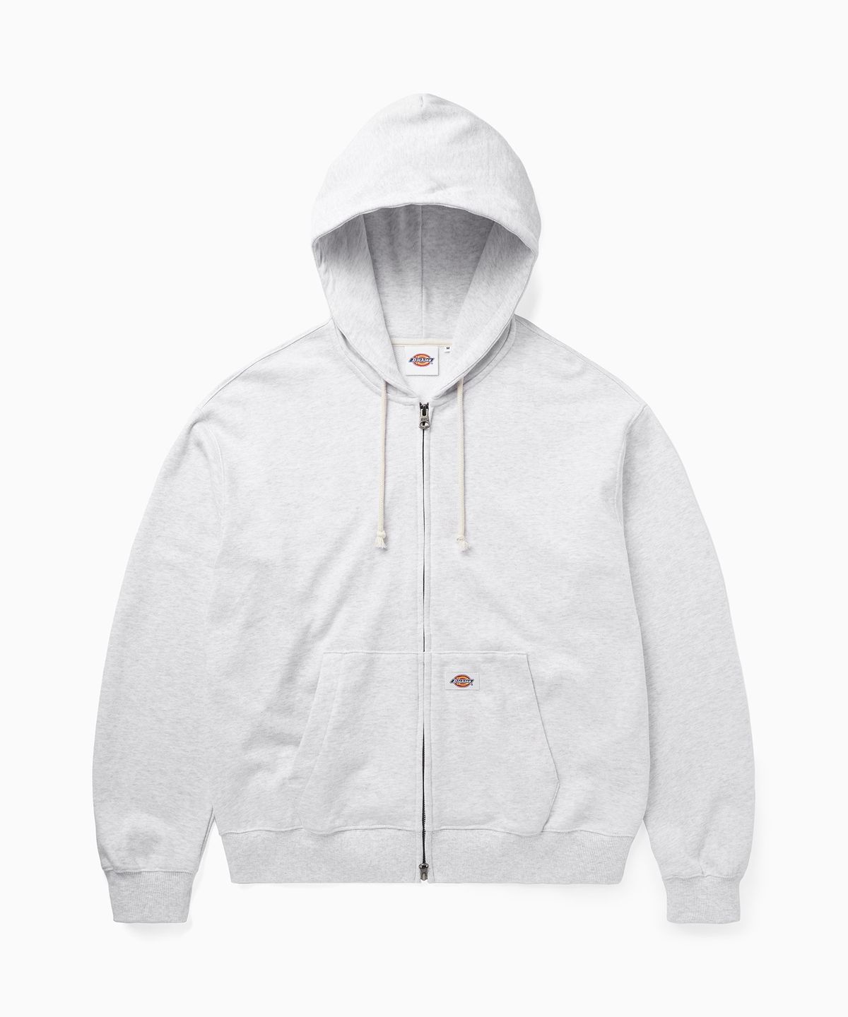 디키즈(DICKIES) 베이직 세미 크롭 집업 후디 Light Grey Melange