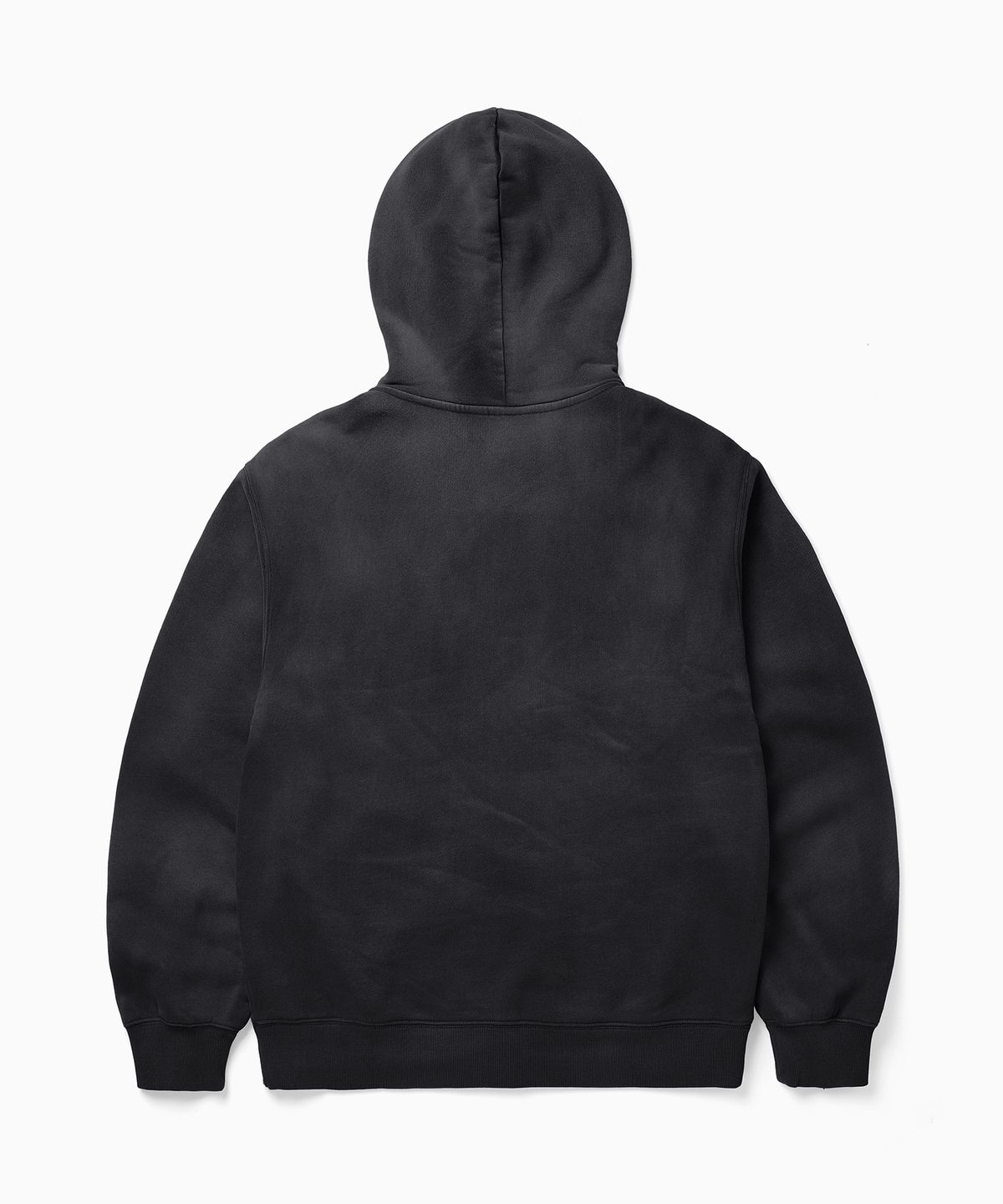 디키즈(DICKIES) 가먼트 다이드 세미 크롭 집업 후디 Black