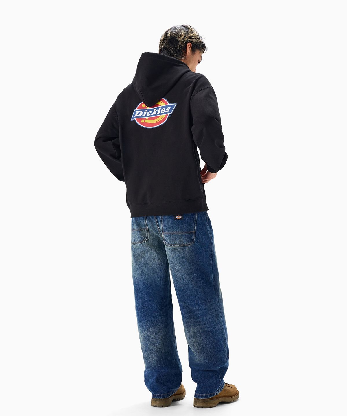 디키즈(DICKIES) 백 트리 로고 후디 Black