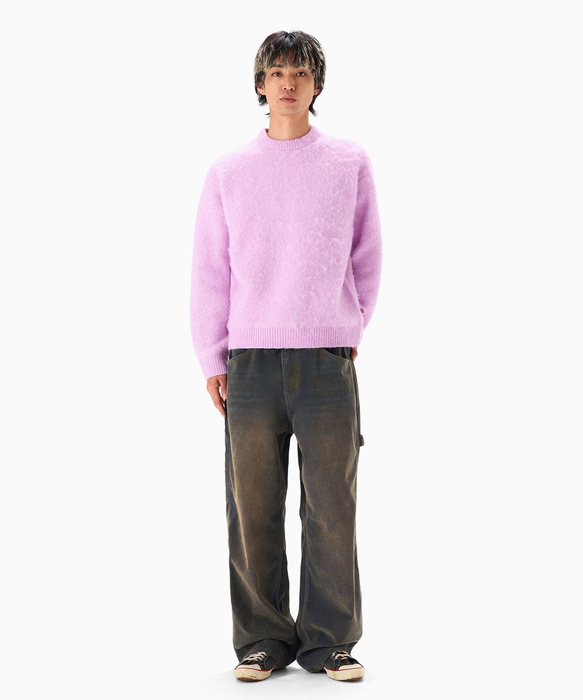 디키즈(DICKIES) 베이직 헤어리 니트 Pink