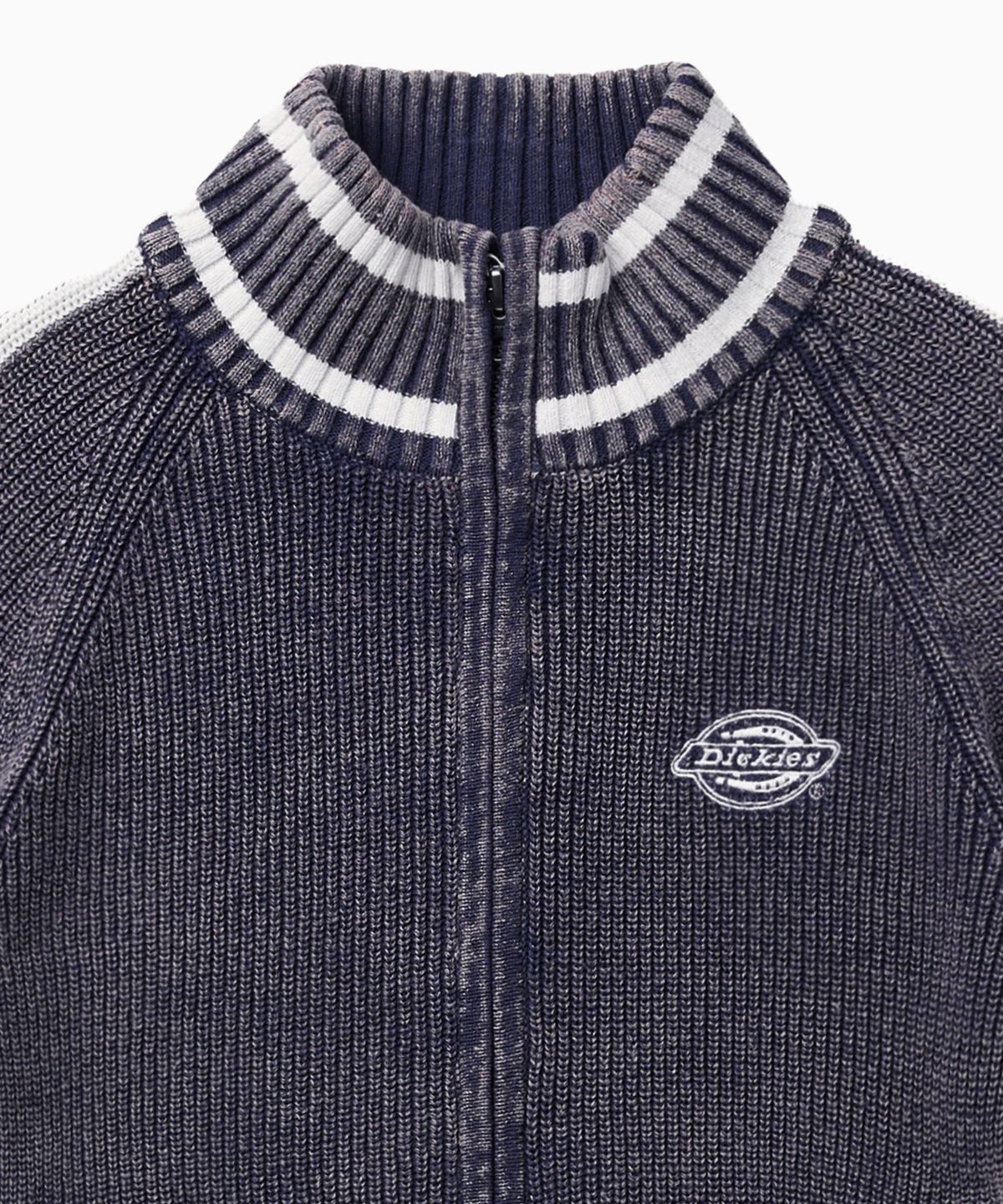 디키즈(DICKIES) 워시드 풀 집업 니트 재킷 Indigo