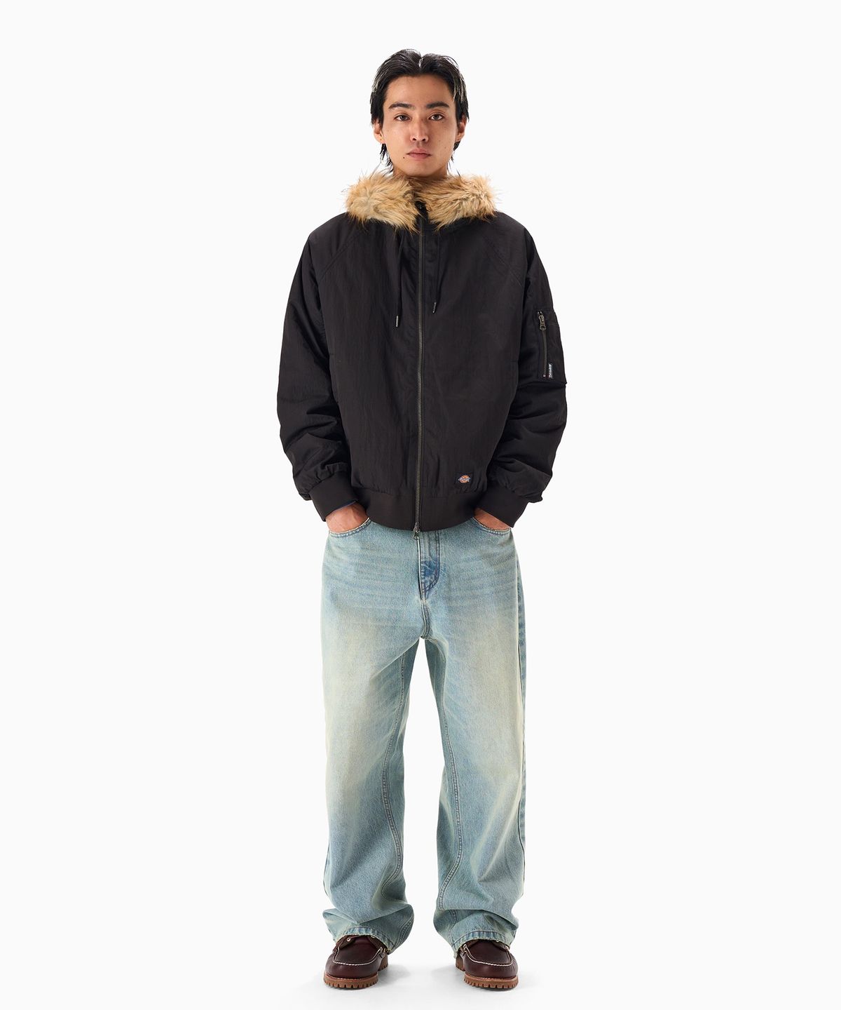 디키즈(DICKIES) 오일 워시드 데님 팬츠 Light Denim