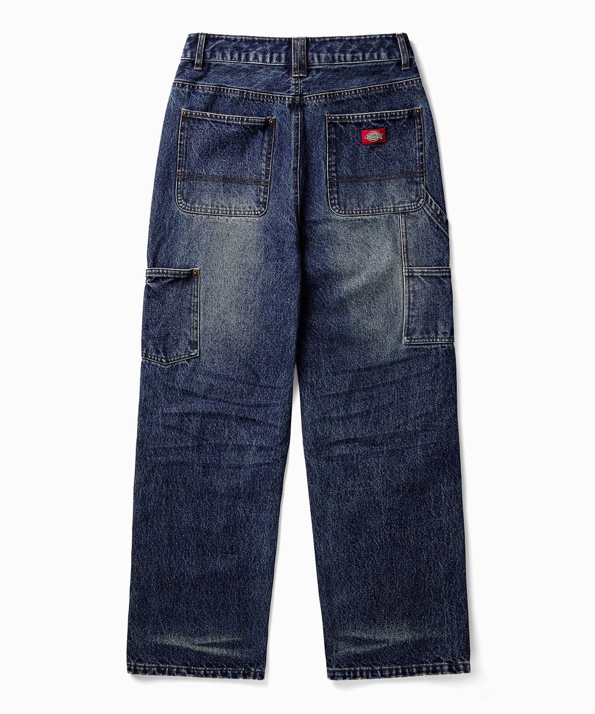 디키즈(DICKIES) 하이 패널 워시드 더블니 카펜터 팬츠 Medium Denim