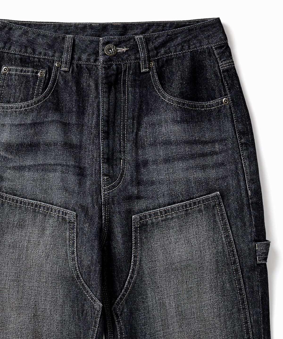 디키즈(DICKIES) 워시드 더블니 카펜터 데님 팬츠 Black