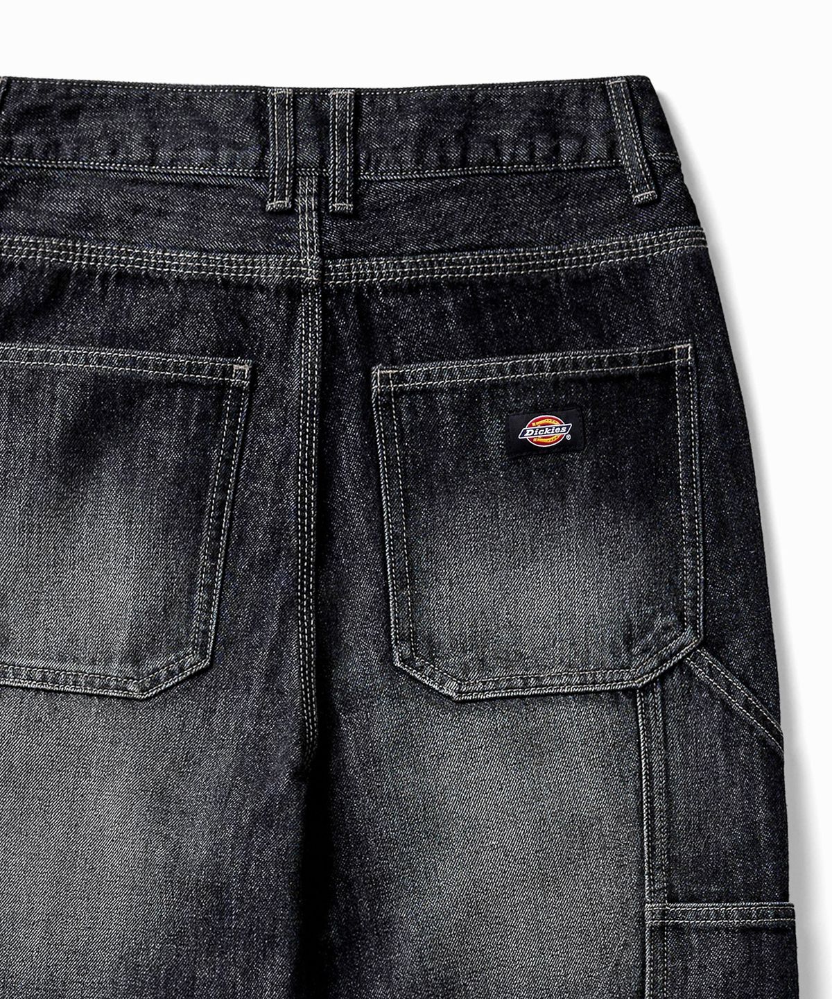 디키즈(DICKIES) 워시드 더블니 카펜터 데님 팬츠 Black