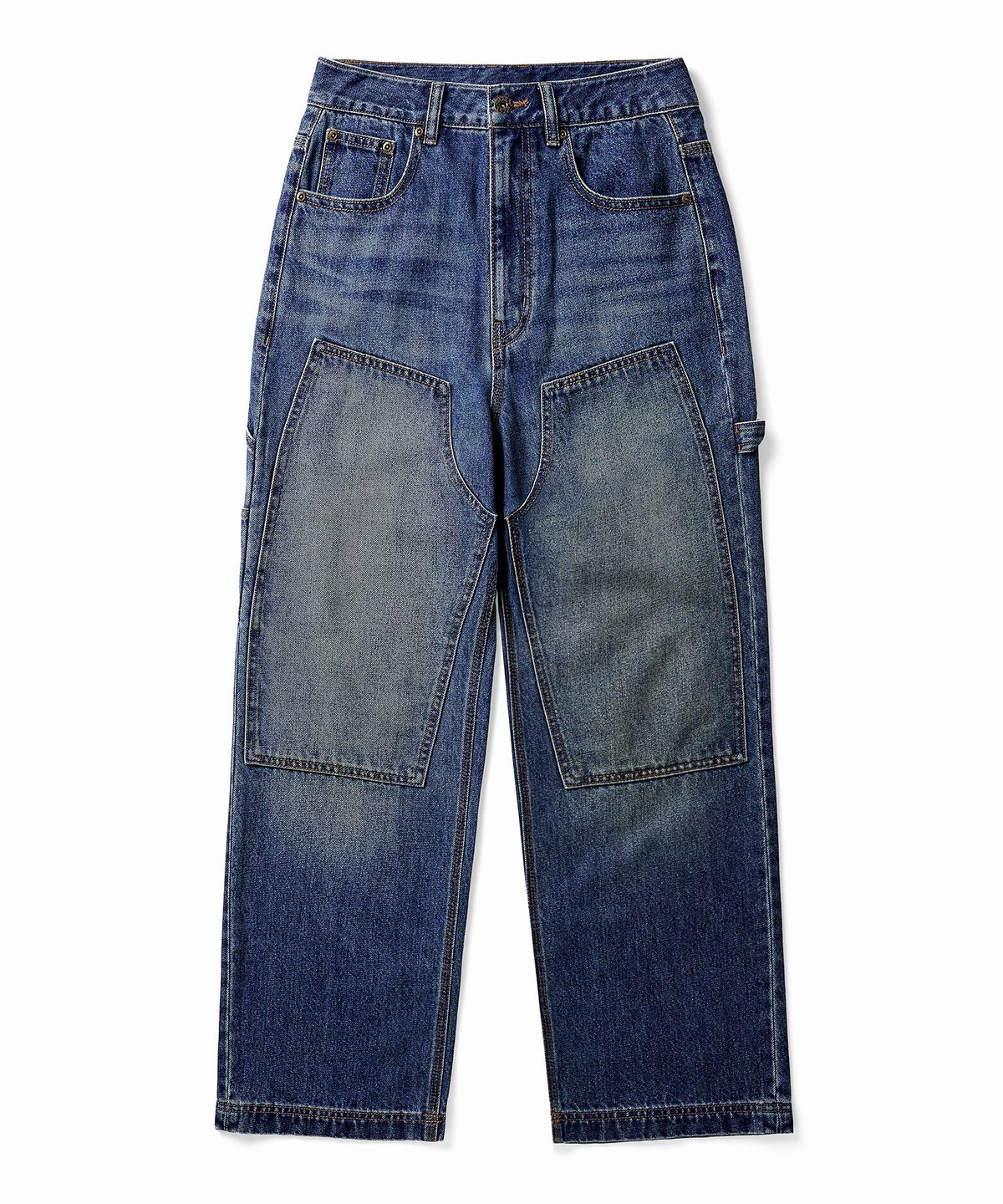 디키즈(DICKIES) 워시드 더블니 카펜터 데님 팬츠 Medium Denim