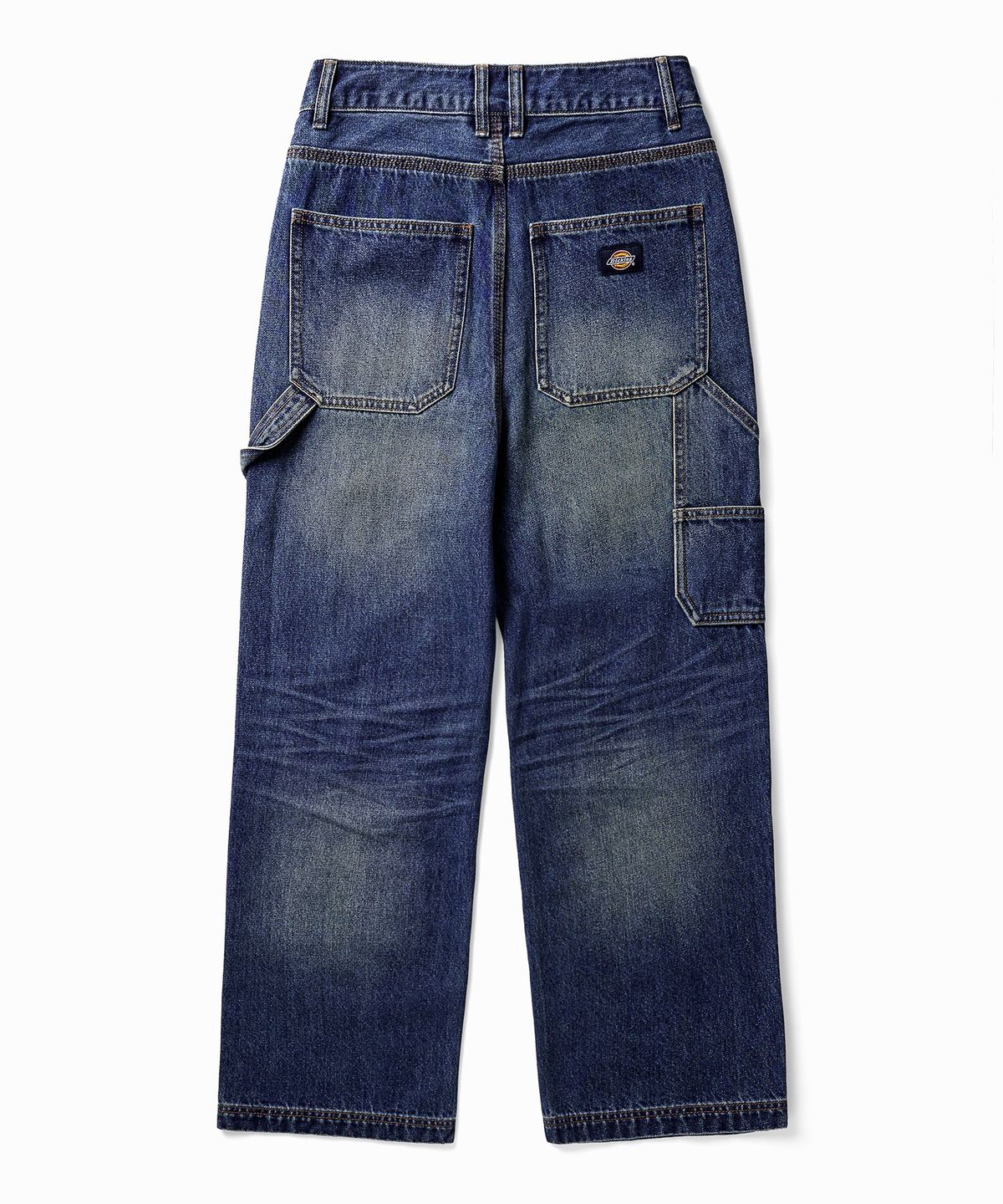 디키즈(DICKIES) 워시드 더블니 카펜터 데님 팬츠 Medium Denim