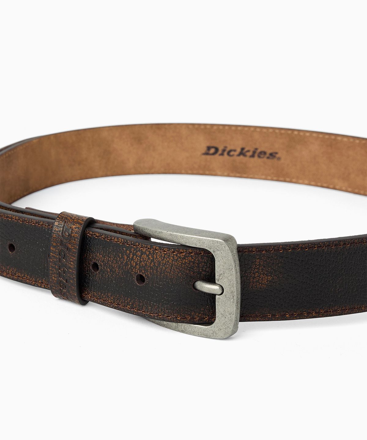 디키즈(DICKIES) 베이직 카우하이드 벨트 Brown