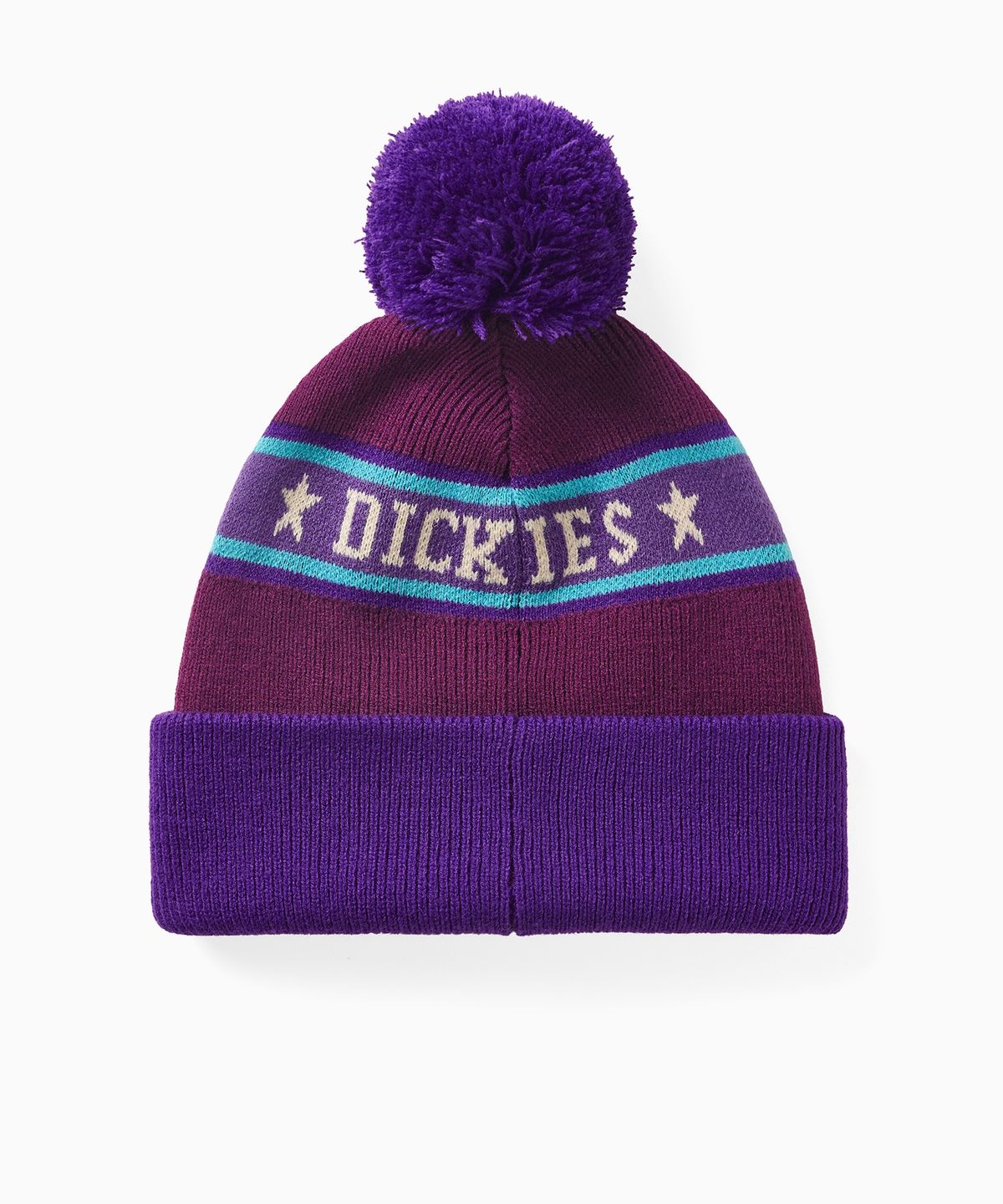 디키즈(DICKIES) 폼폼 자카드 니트 비니 Burgundy
