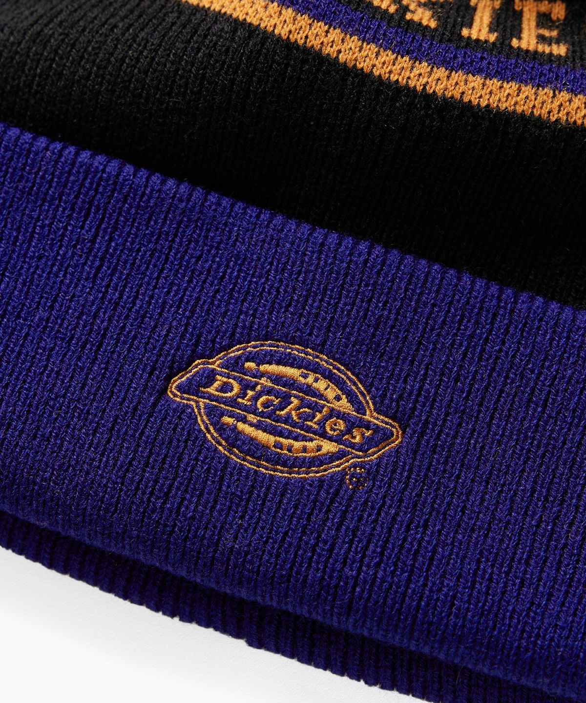 디키즈(DICKIES) 폼폼 자카드 니트 비니 Orange