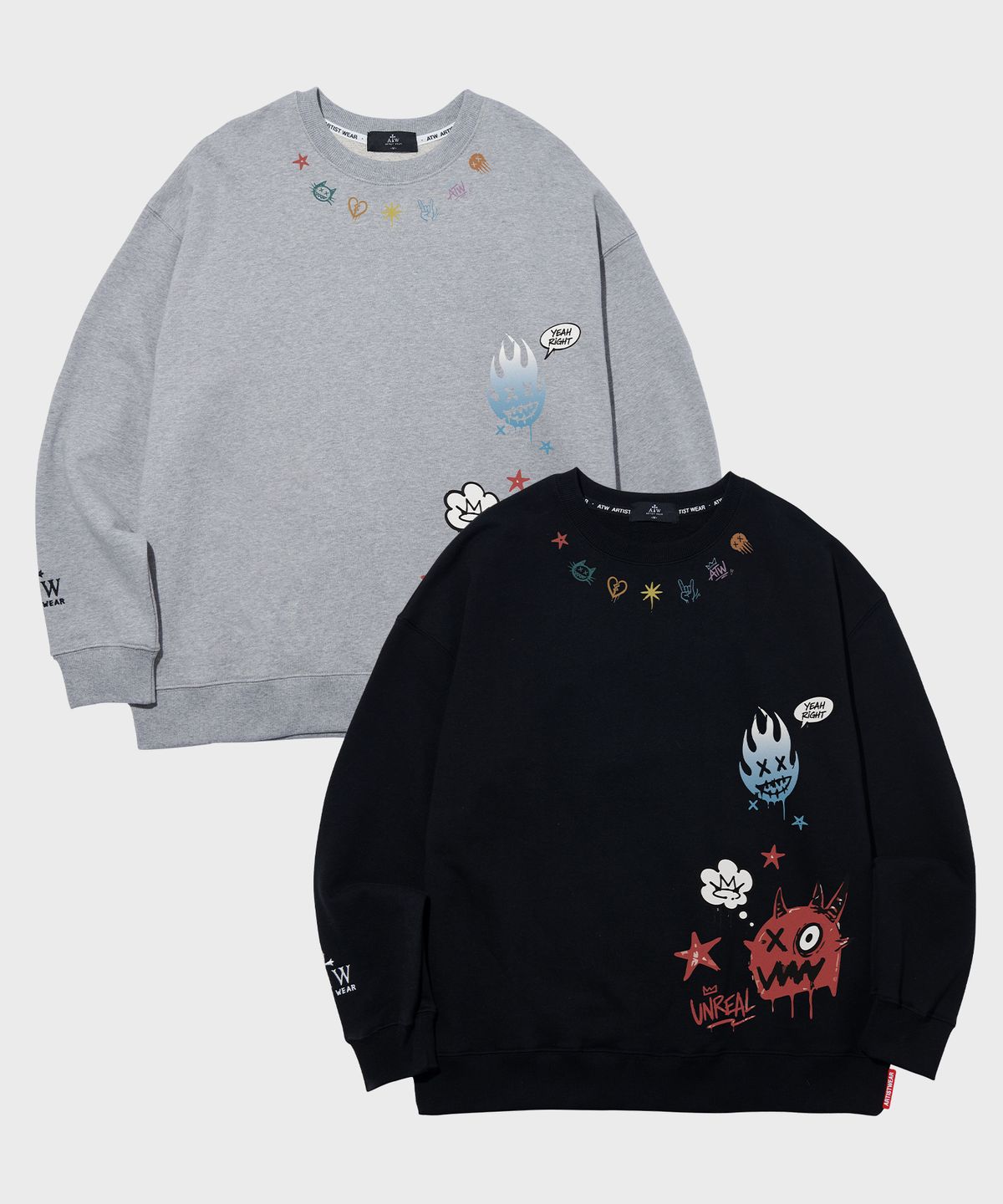 아티스트웨어(ARTISTWEAR) 언리얼 몬스터 맨투맨 - 2COLOR