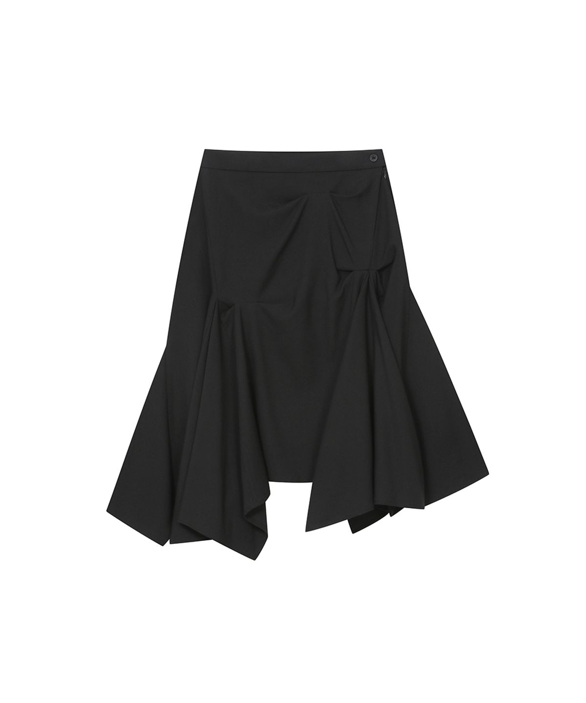 미세키서울(MISEKI SEOUL) [레이 PICK] Asymmetric draped skirt BLACK
