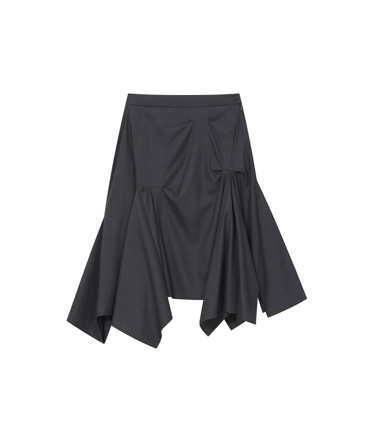 미세키서울(MISEKI SEOUL) Asymmetric draped skirt CHARCOAL