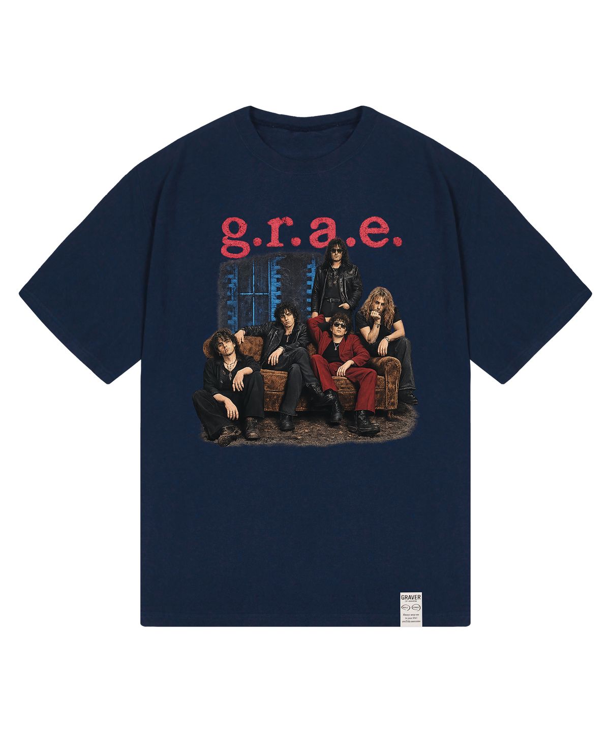 그레이버 오디너리(GRAVER ORDINARY) [ODNR UNISEX]5 Guys 반팔 티셔츠_NAVY