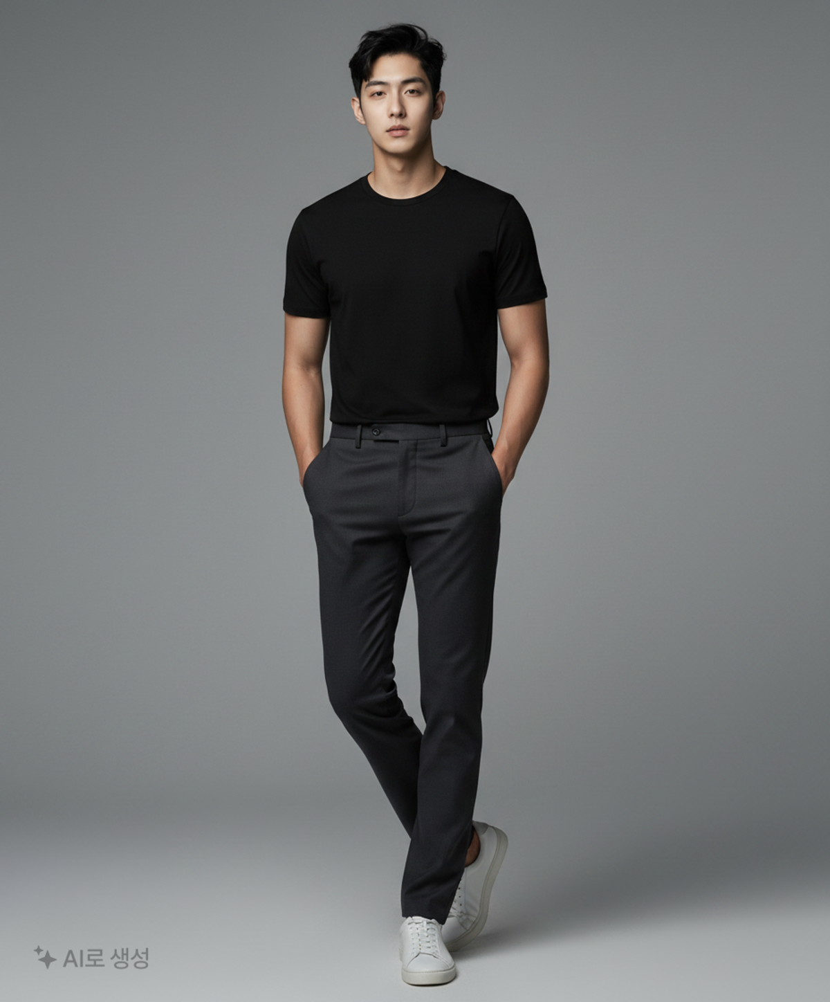 무신사 스탠다드(MUSINSA STANDARD) 베이식 크루 넥 티셔츠 [블랙] M