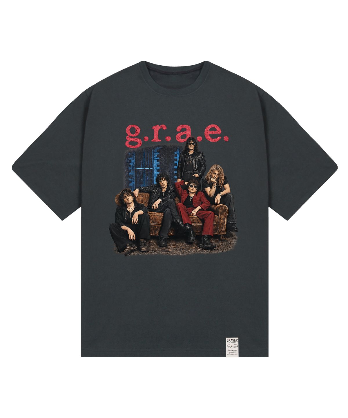 그레이버 오디너리(GRAVER ORDINARY) [ODNR UNISEX]5 Guys 반팔 티셔츠_CHARCOAL