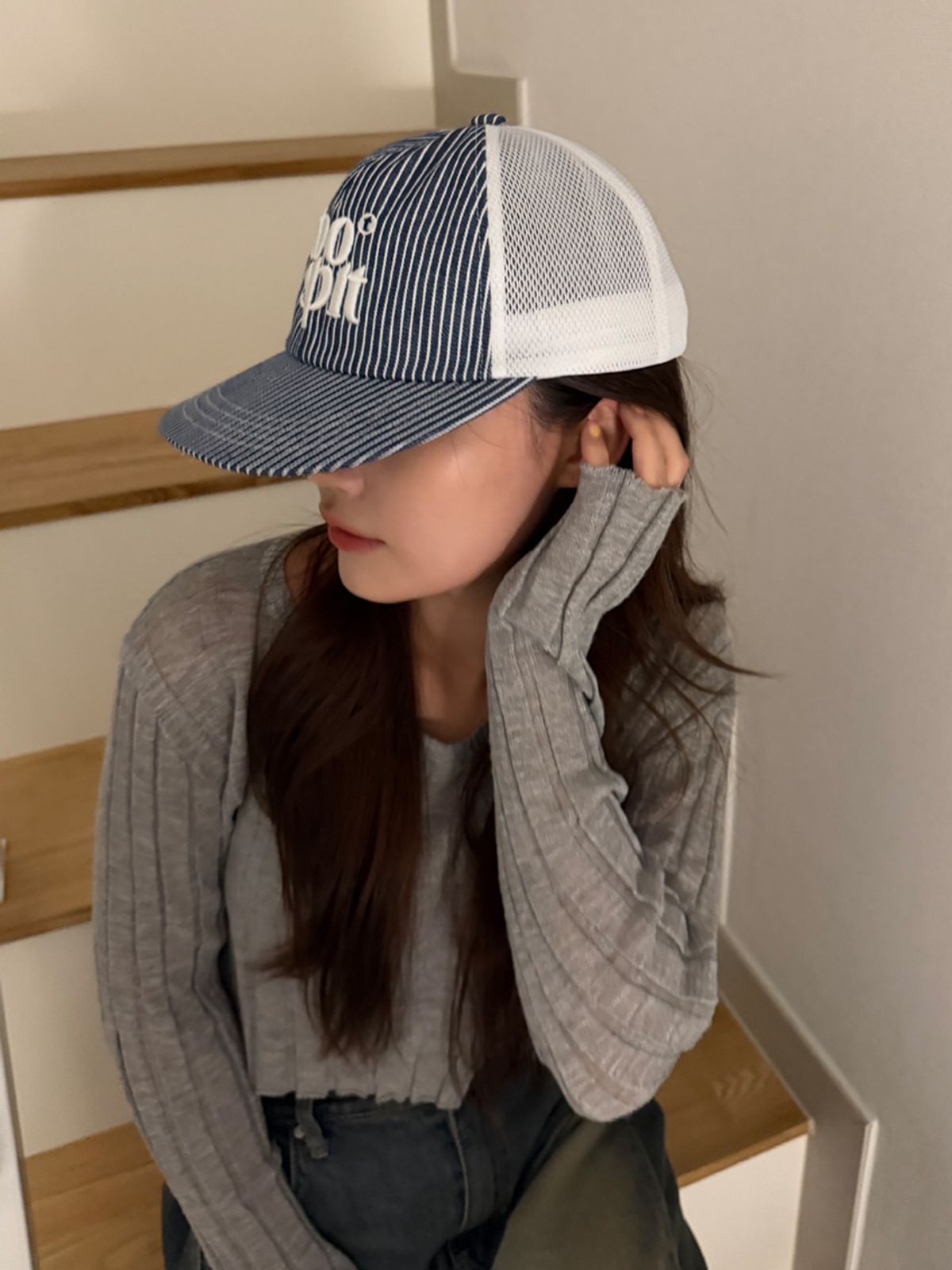 투에스핏(TOOSPIT) Stripe Mesh Cap (Navy)
