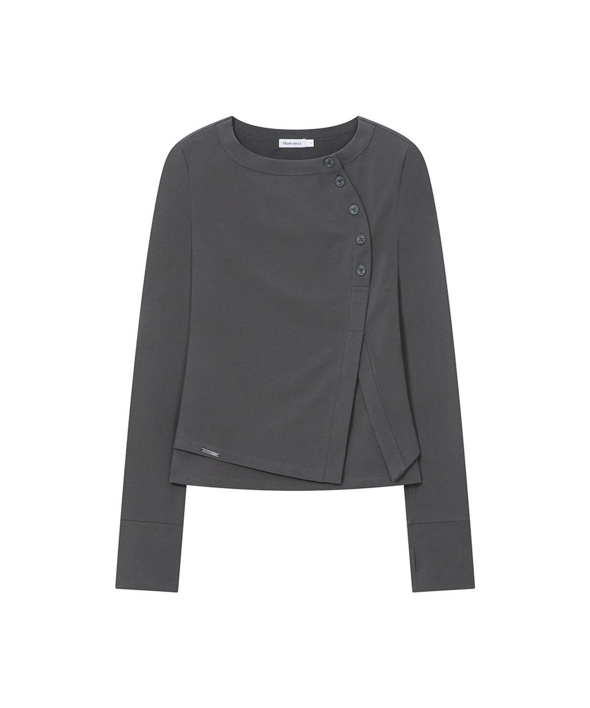 미세키서울(MISEKI SEOUL) Layered placket long sleeve CHARCOAL