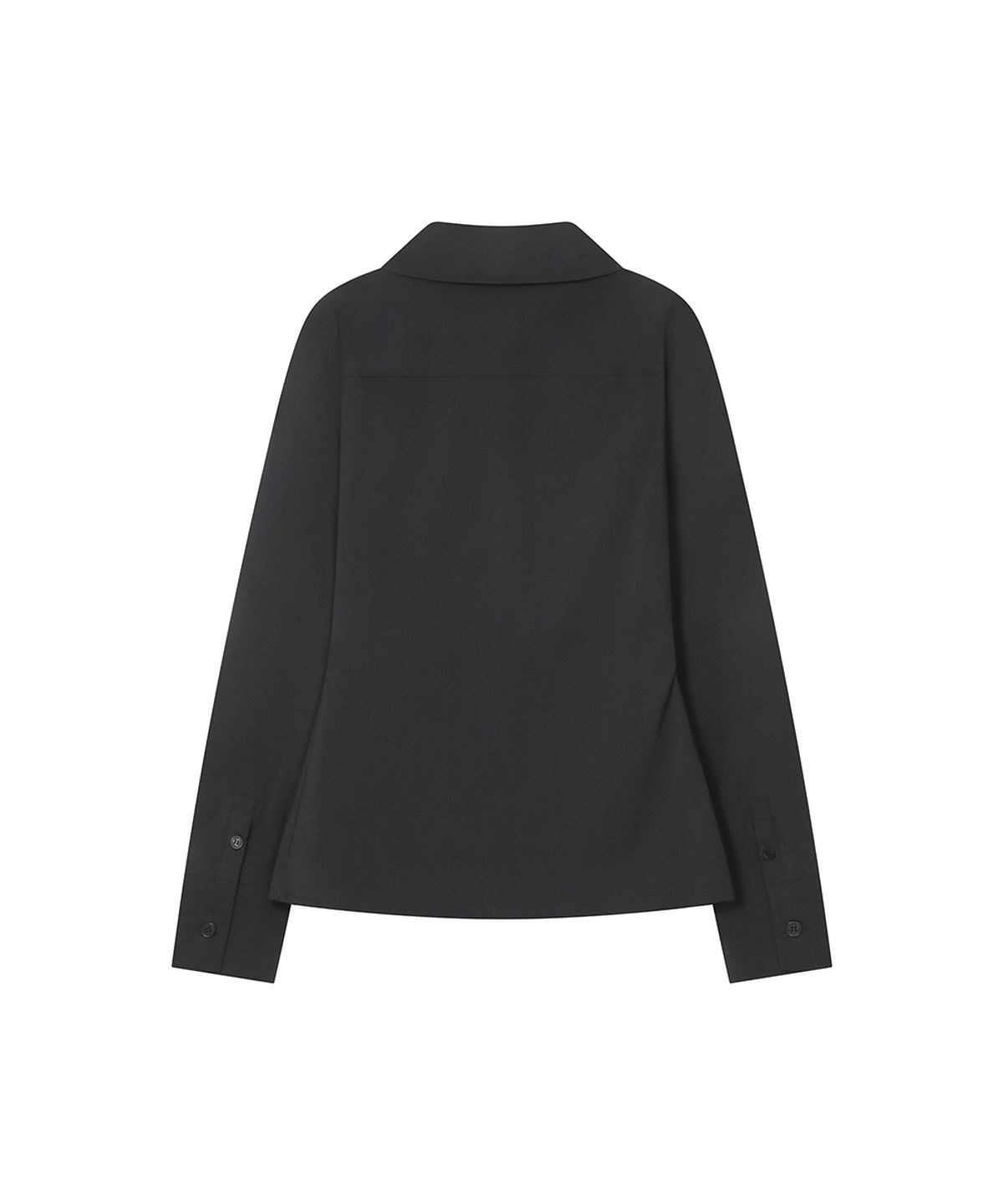 미세키서울(MISEKI SEOUL) [레이 PICK] Asymmetric shirring button shirt BLACK