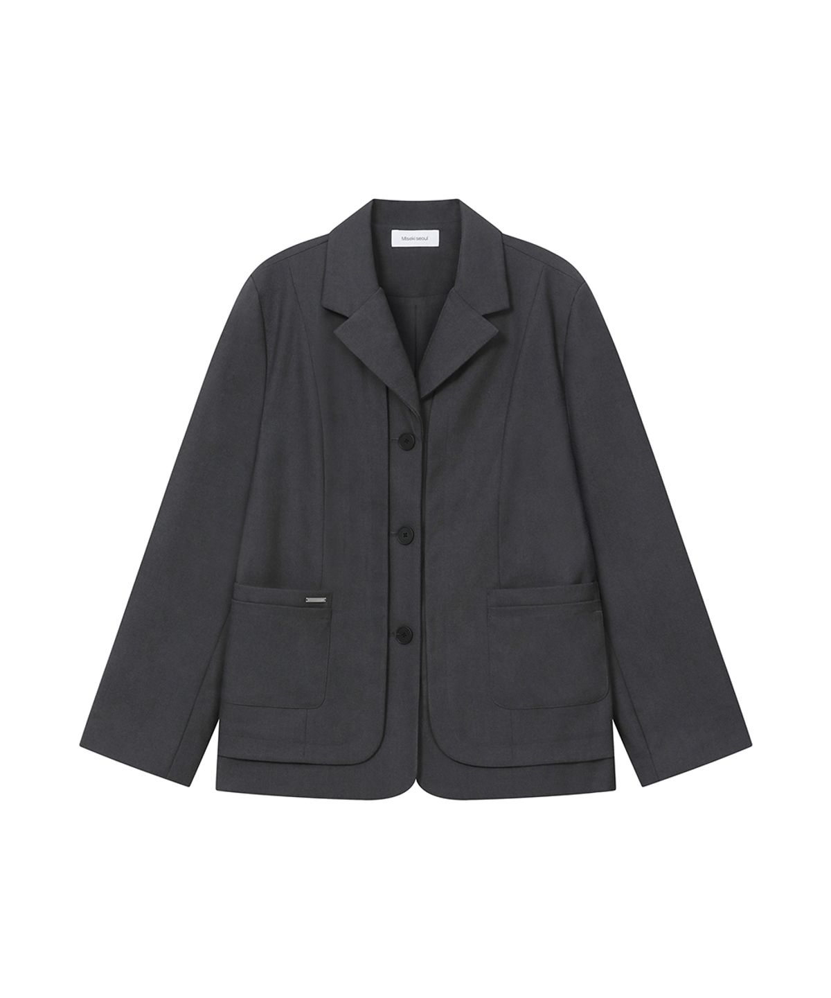 미세키서울(MISEKI SEOUL) Layered placket blazer CHARCOAL