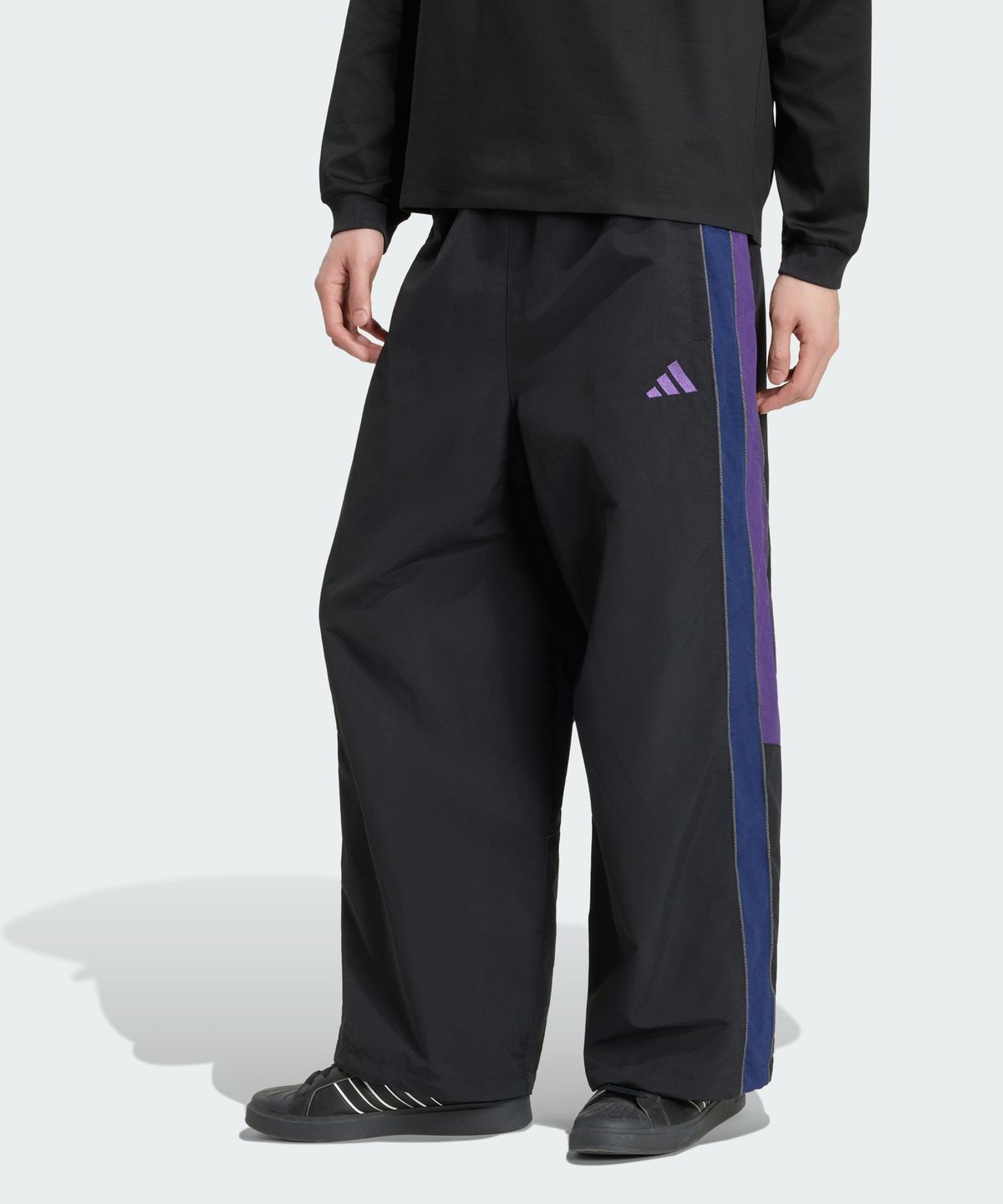 아디다스(ADIDAS) 브랜드 러브 루즈 핏 매시 라인드 우븐 풀 렝스 오픈 헴 팬츠 KV8360