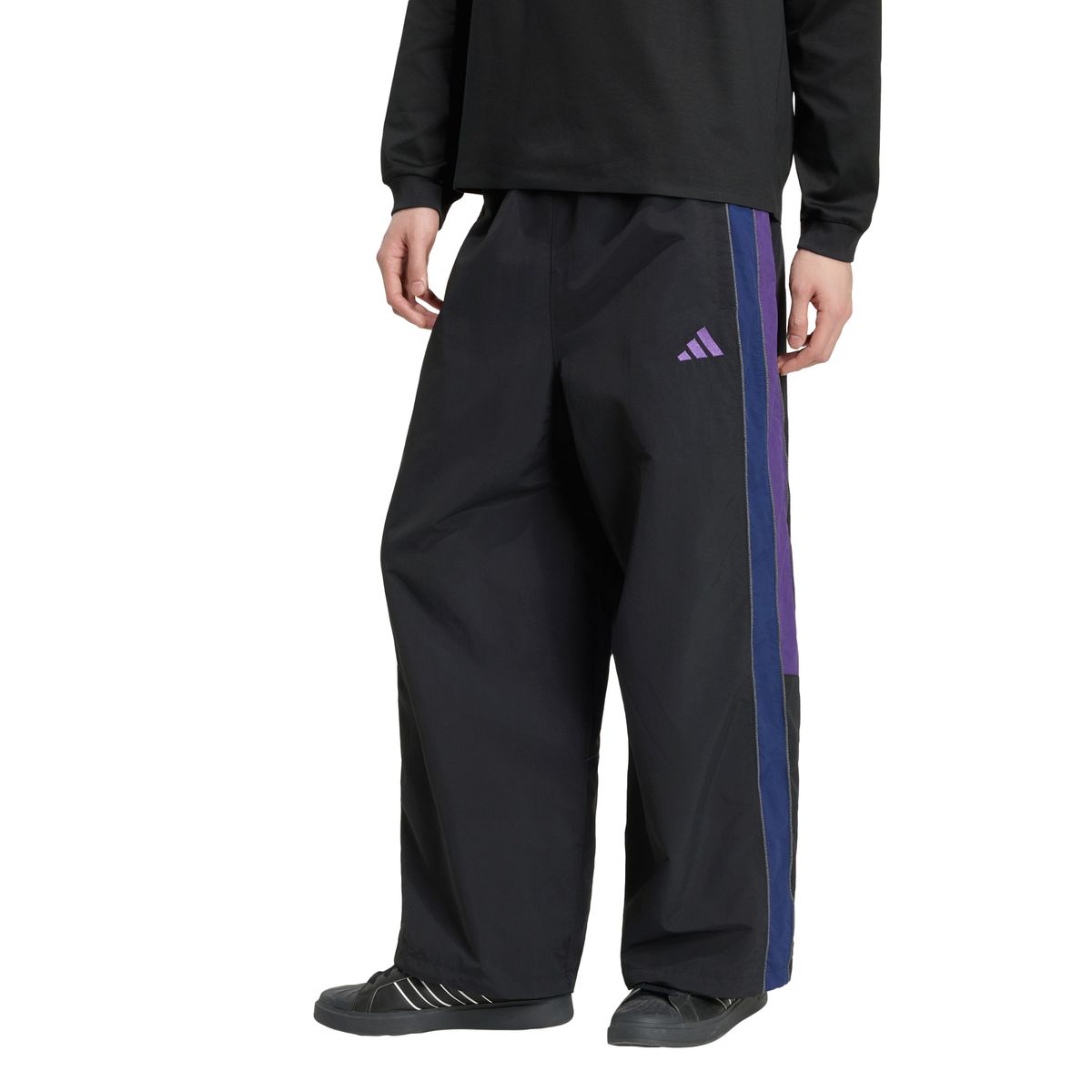 아디다스(ADIDAS) 브랜드 러브 루즈 핏 매시 라인드 우븐 풀 렝스 오픈 헴 팬츠 KV8360