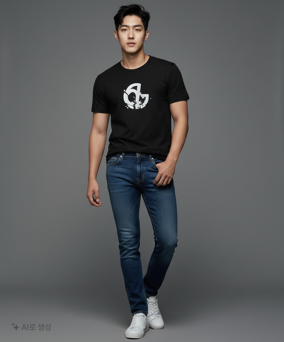 노매뉴얼(NOMANUAL) ICE SYMBOL T-SHIRT - BLACK 100
