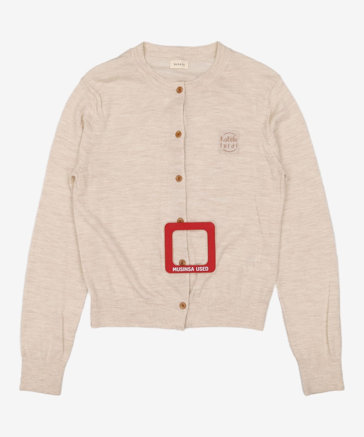 코텔로(KOTELO) Wool Simbol Point Roundneck Cardigan  Sand Beige M