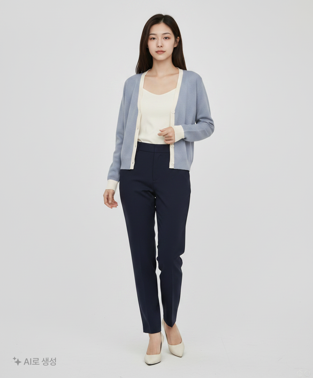 스파오(SPAO) 넥변형 배색 가디건 SPCKA4TW96 S