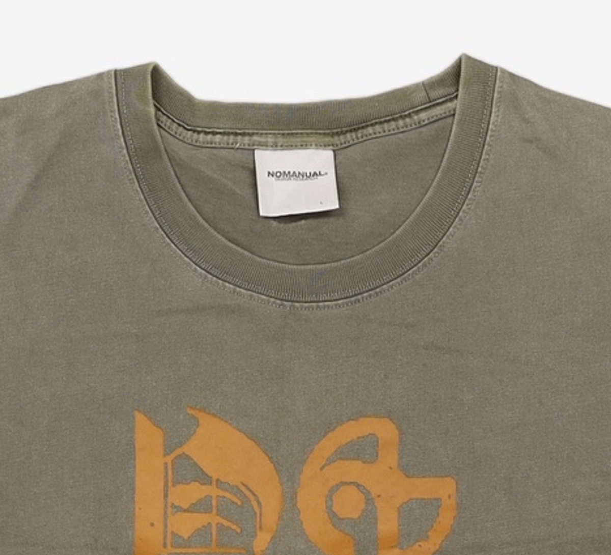 노매뉴얼(NOMANUAL) BLACK LETTER T-SHIRT - KHAKI L
