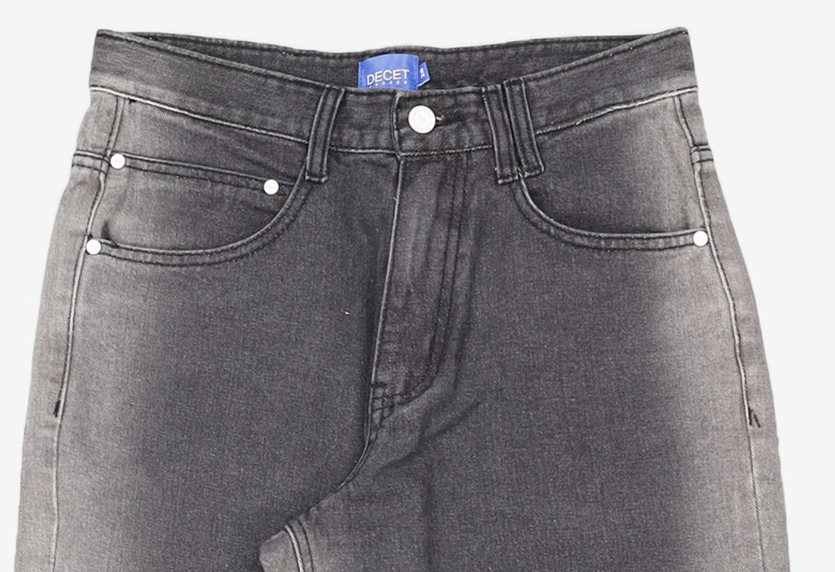 데케트(DECET) Mid Rise Wide Jeans DCPT027BlackCenter 28