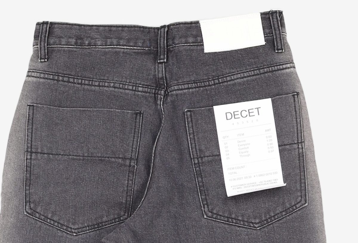 데케트(DECET) Mid Rise Wide Jeans DCPT027BlackCenter 28