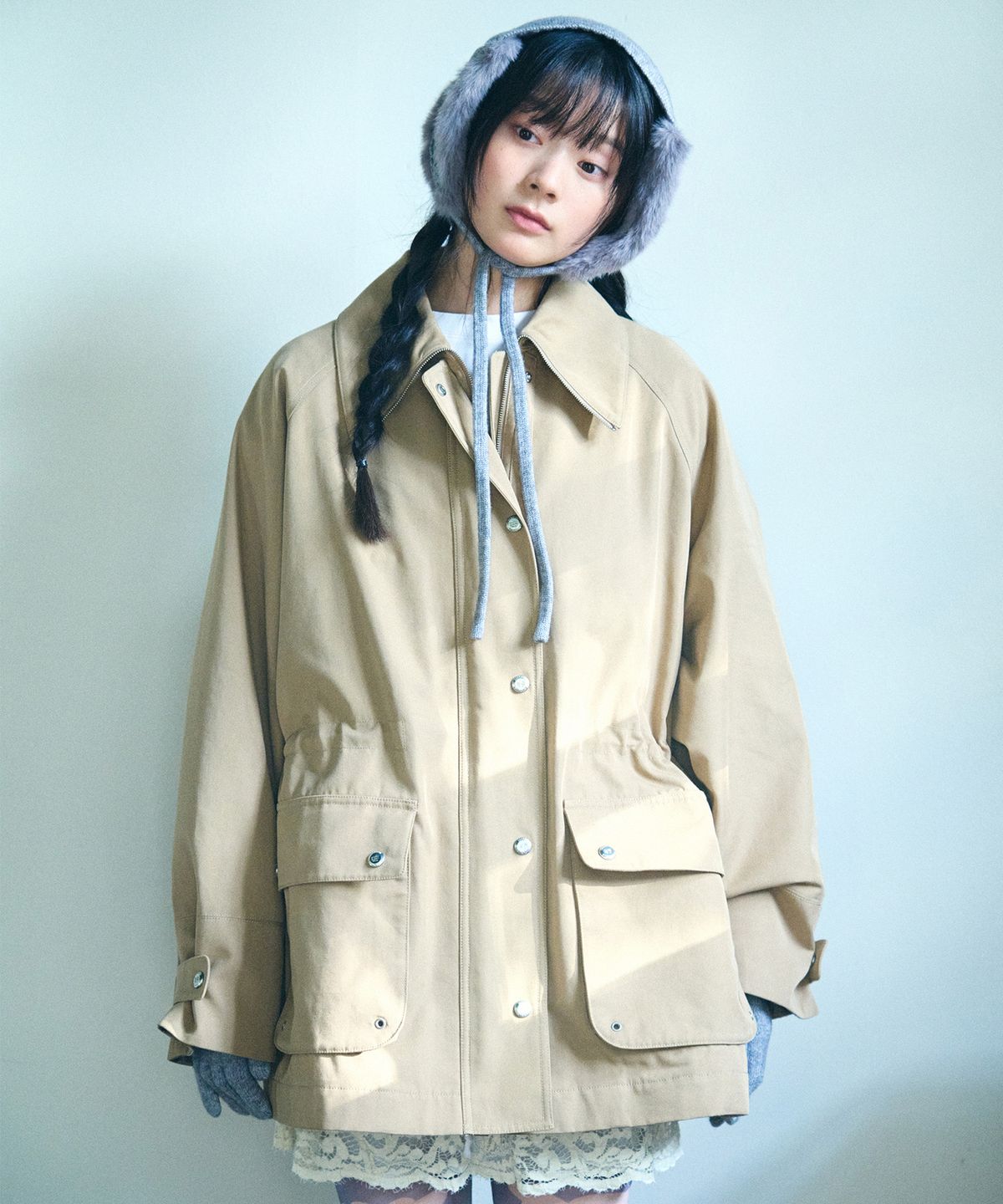 락피쉬웨더웨어(ROCKFISH WEATHERWEAR) BIG COLLAR JACKET - BEIGE