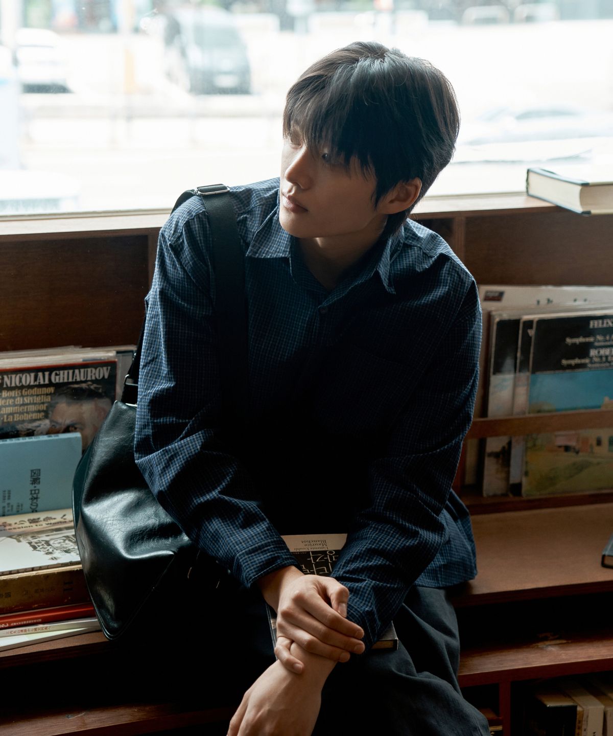 와르(WAAR) M2603 빈티지 체크 셔츠_블루