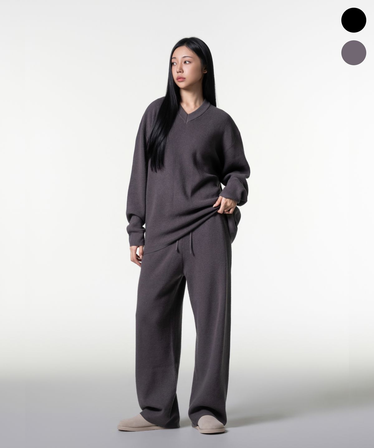 어센더(ASCENDER) 와플 니트 라운지 팬츠 2color