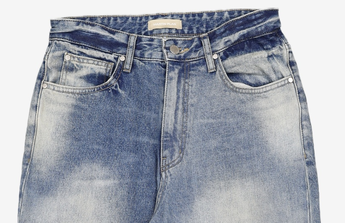 마틴플랜(MARTIN PLAN) Contrast Laser Jeans - BLUE 100