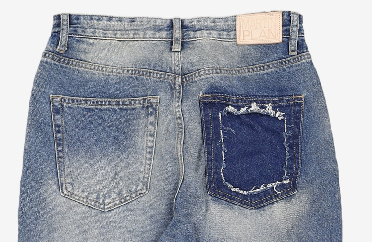 마틴플랜(MARTIN PLAN) Contrast Laser Jeans - BLUE 100