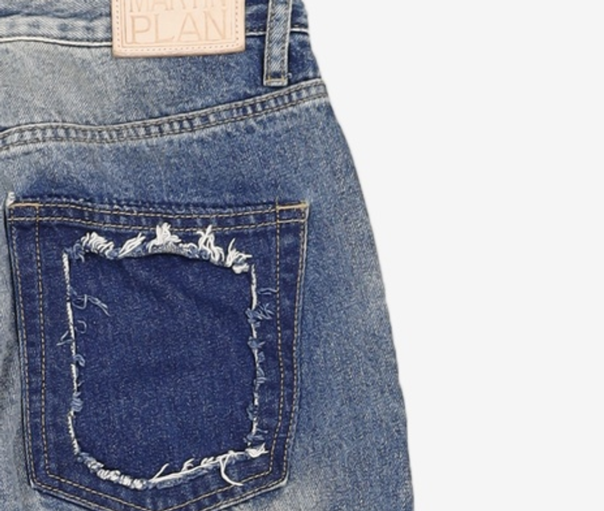 마틴플랜(MARTIN PLAN) Contrast Laser Jeans - BLUE 100