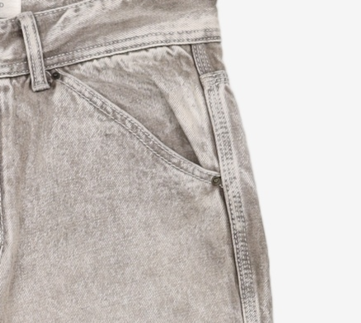 메종미네드(MAISON MINED) WHITE SPREAD CARPENTER DENIM-WHITE 46