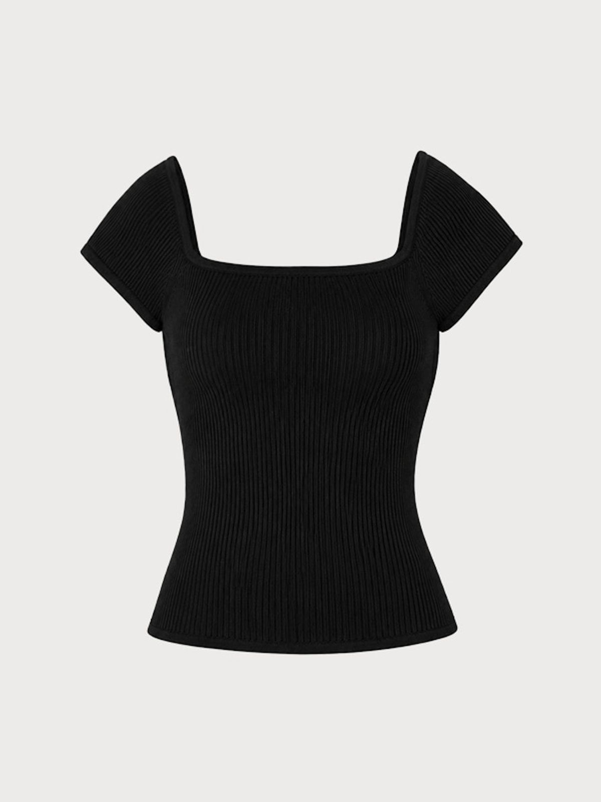 카인다미(KINDAME) 스퀘어넥 골지 니트