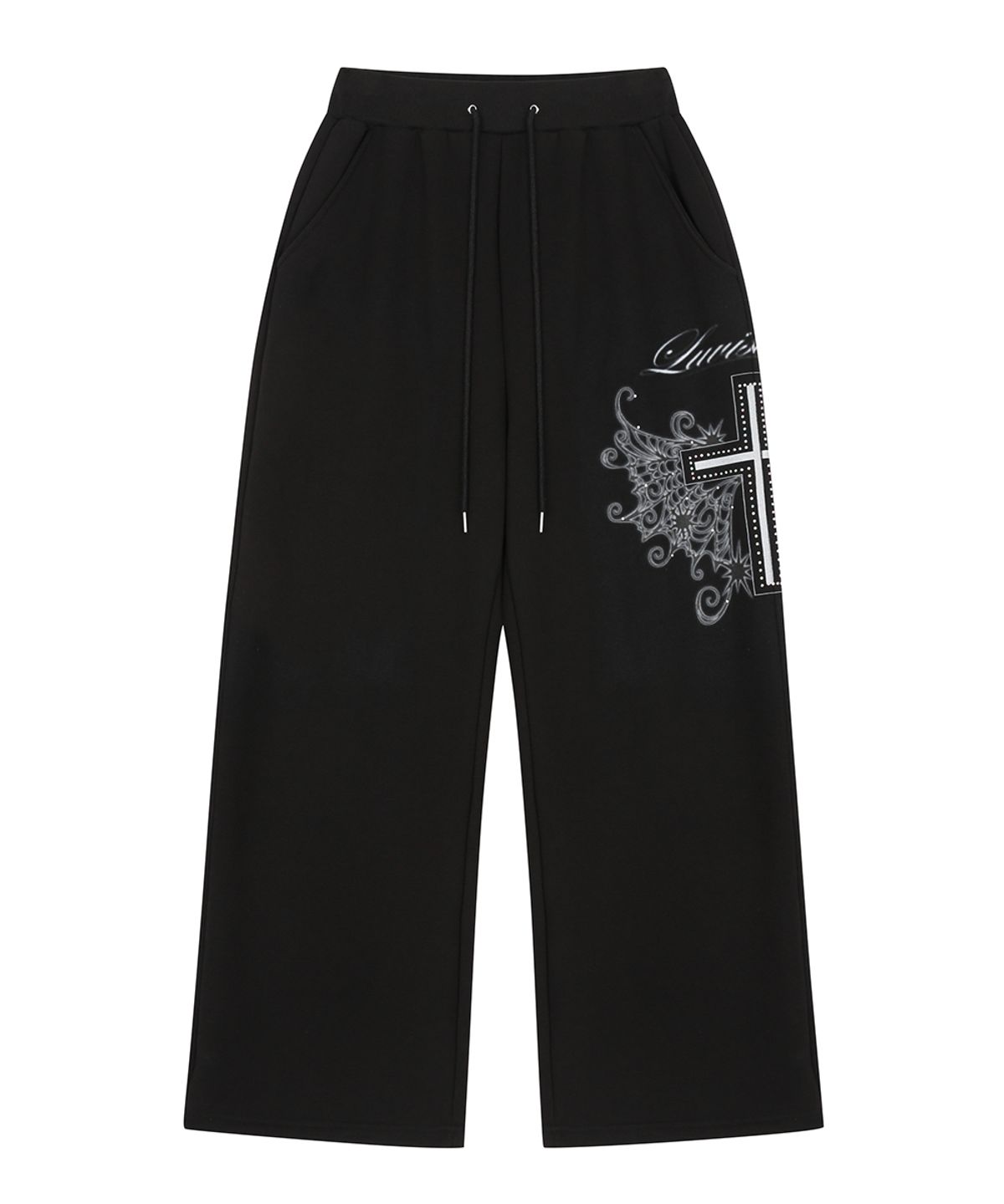 러브이즈트루(LUVISTRUE) RL CROSS COLORSTONE TRAINING PANTS(BLACK)