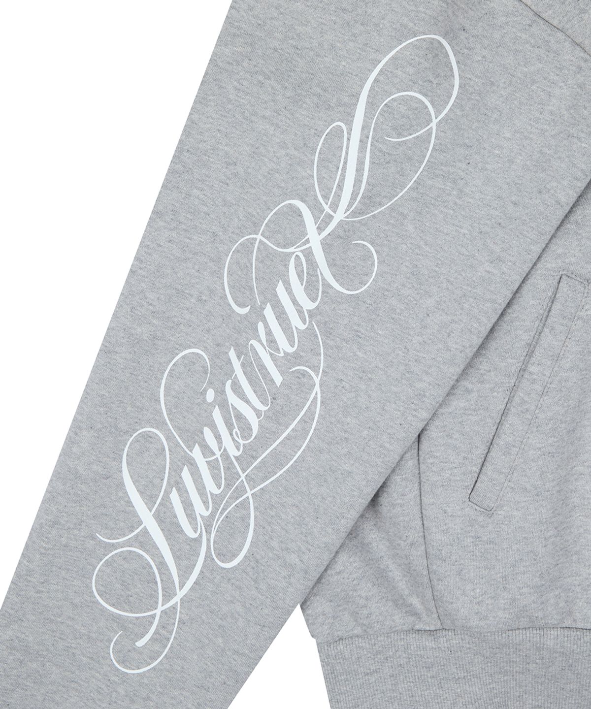 러브이즈트루(LUVISTRUE) RL CROSS LETTERING FUR HOOD ZIP UP(GRAY)