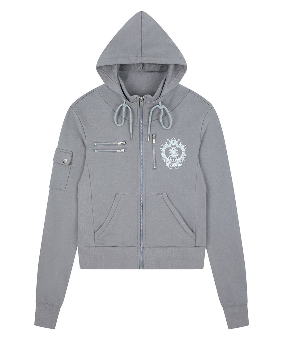 러브이즈트루(LUVISTRUE) RL CROWN HOOD ZIP UP(CHARCOAL)