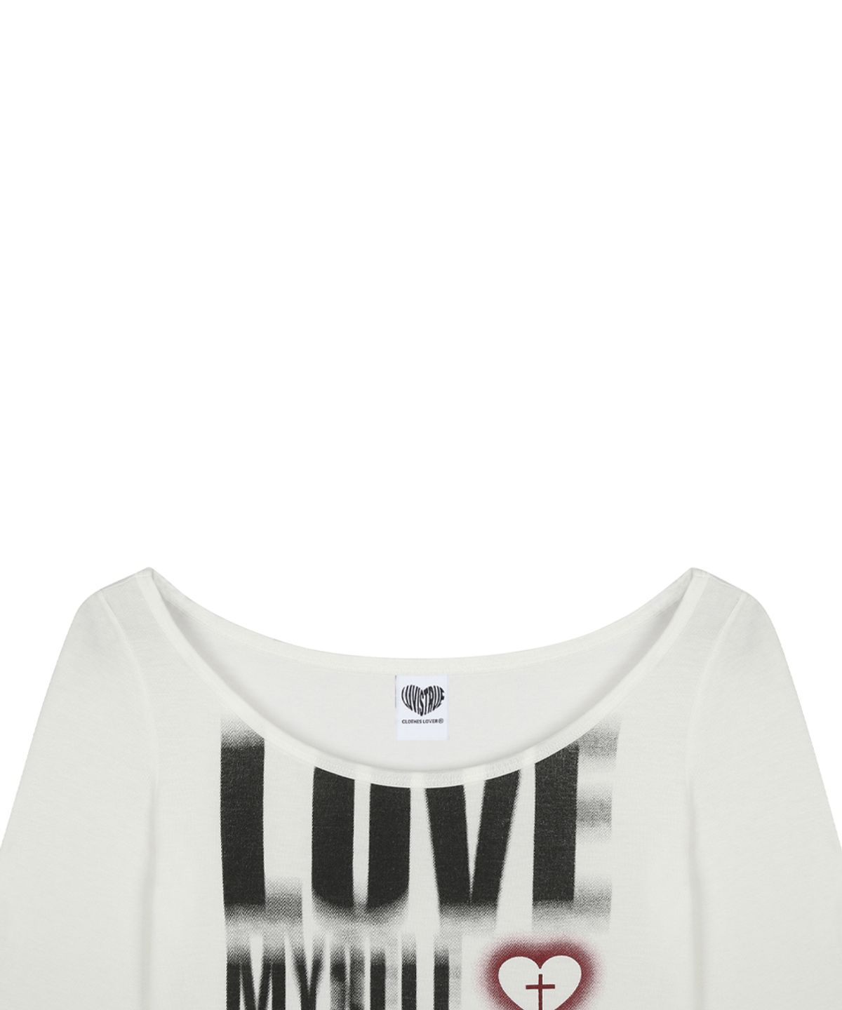 러브이즈트루(LUVISTRUE) RL DISTORTED LETTERING TEE(WHITE)