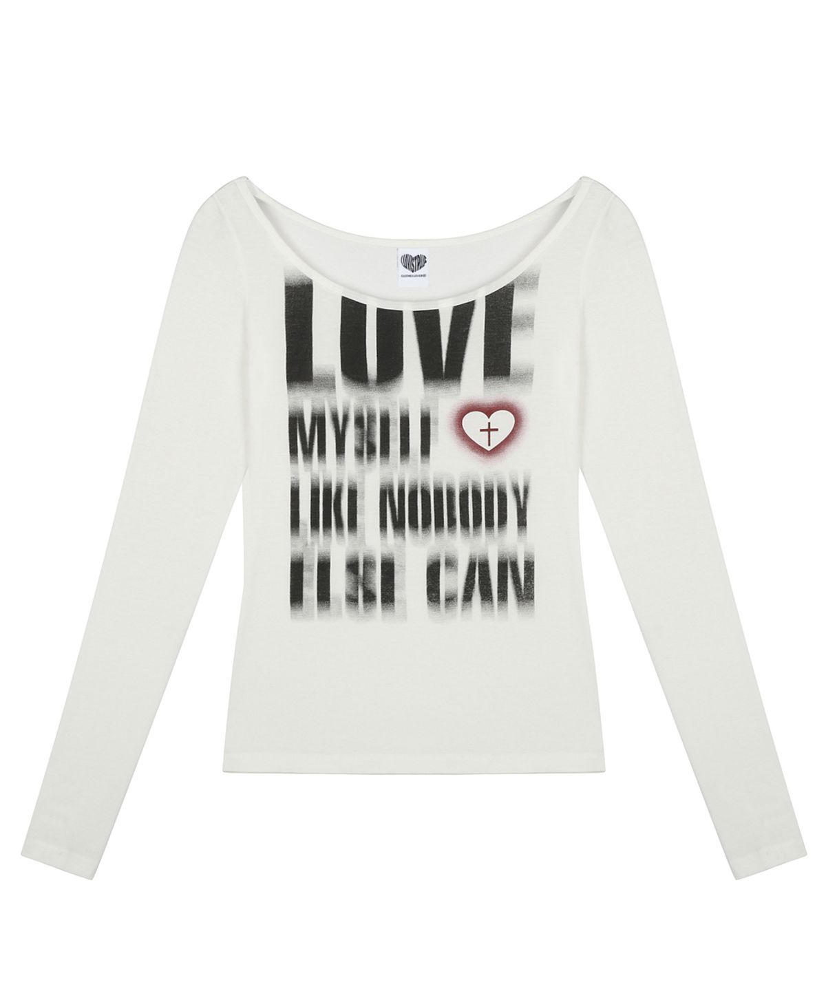 러브이즈트루(LUVISTRUE) RL DISTORTED LETTERING TEE(WHITE)